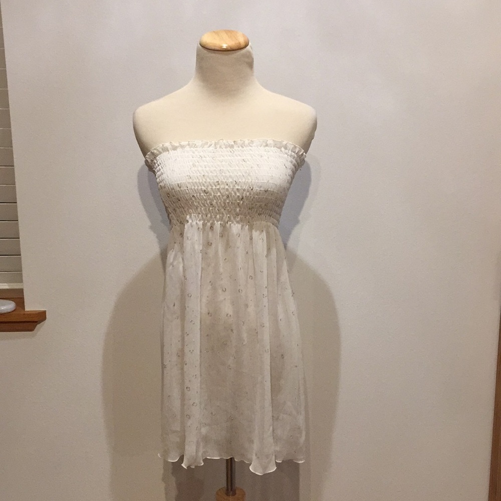 Chiffon-like tube-top dress/swimsuit cover-up